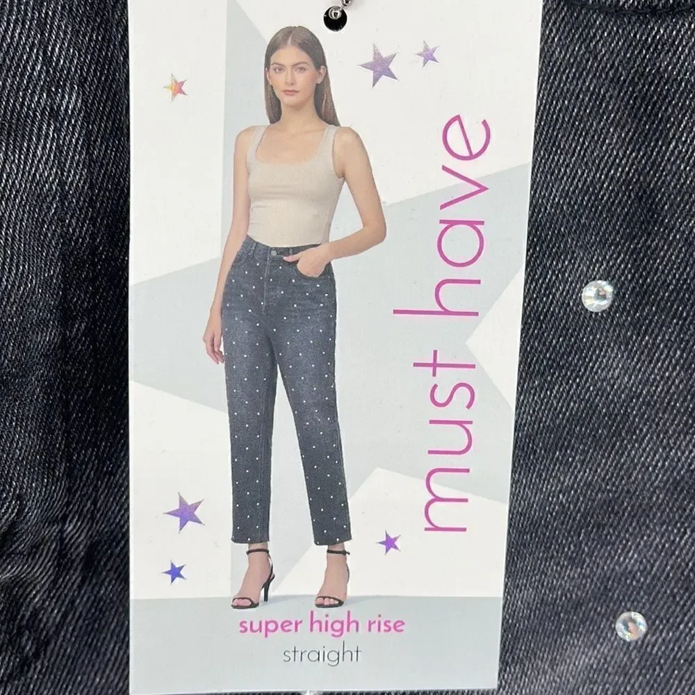 Simple Society distressed super high rise button fly raw hem jeans NEW NWT 15 32
